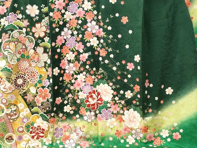 平和屋着物●豪華振袖　駒刺繍　雪輪毬牡丹花文　暈し染め　金彩　正絹　逸品　CABC6864yc_2