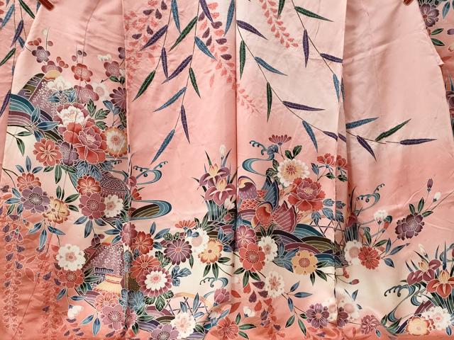 平和屋着物●豪華振袖　型染め　御所解鴛鴦花文　暈し染め　仮絵羽　逸品　未使用　CABC6868yc_2