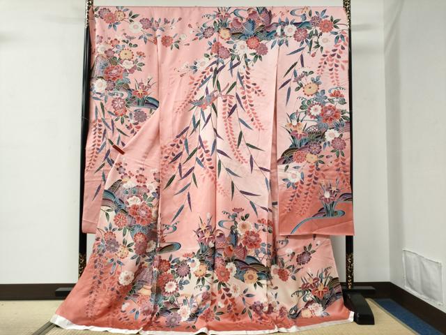 平和屋着物●豪華振袖　型染め　御所解鴛鴦花文　暈し染め　仮絵羽　逸品　未使用　CABC6868yc