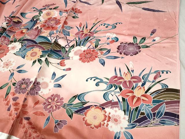 平和屋着物●豪華振袖　型染め　御所解鴛鴦花文　暈し染め　仮絵羽　逸品　未使用　CABC6868yc_6