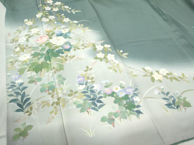 平和屋着物●訪問着　草花文　暈し染め　金彩　正絹　逸品　CABC6881yc 平和屋着物□訪問着 草花文 暈し染め 金彩 正絹 逸品 CABF4834xe