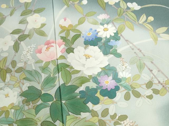 平和屋着物○訪問着 草花文 暈し染め 金彩 正絹 逸品 CABC6881yc