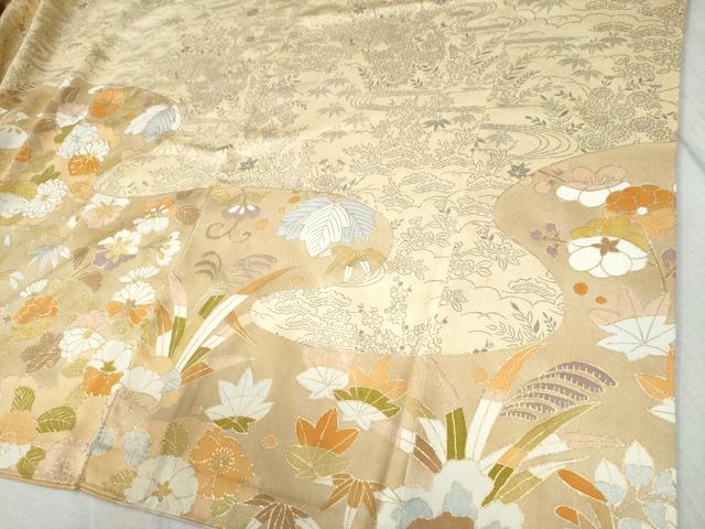 平和屋着物●訪問着　駒刺繍　貝合わせ橘花文　金彩　正絹　逸品　CABC6882yc_4