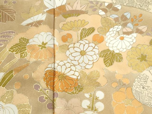 平和屋着物●訪問着　駒刺繍　貝合わせ橘花文　金彩　正絹　逸品　CABC6882yc_2