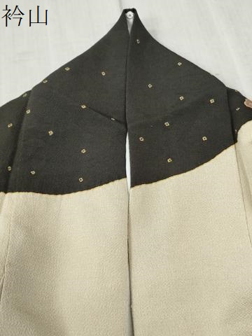平和屋着物●訪問着　枝梅文　黒地　金彩　鬼しぼ縮緬　正絹　逸品　CABC6910yc_7