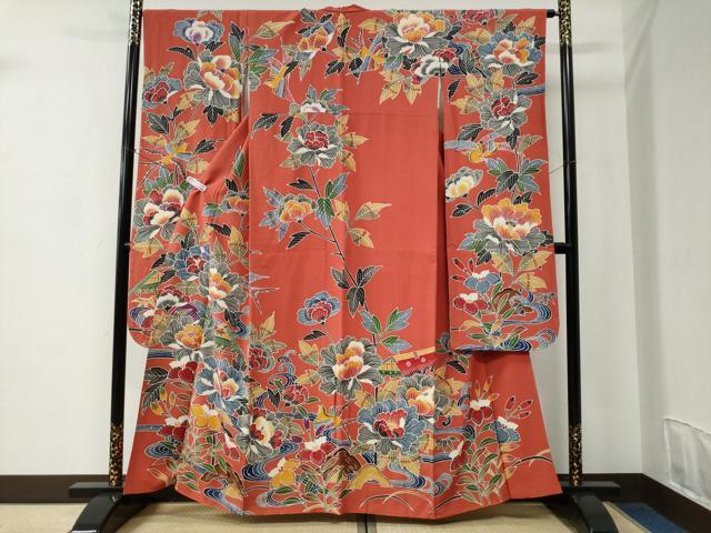 平和屋着物●豪華振袖　型染め　御所解花鳥文　正絹　逸品　CABC6913yc 32,030円
