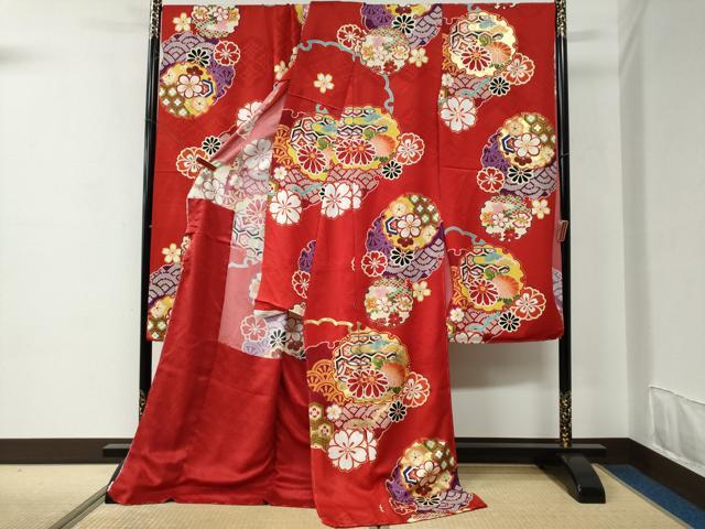 平和屋着物●豪華振袖　駒刺繍　雪輪吉祥花文　金彩　仮絵羽　逸品　未使用　CABC6920yc_3