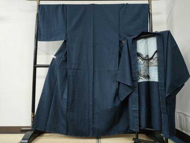 平和屋着物●男性　紬　アンサンブル　100亀甲　総詰め　正絹　逸品　未使用　CABC6946yc