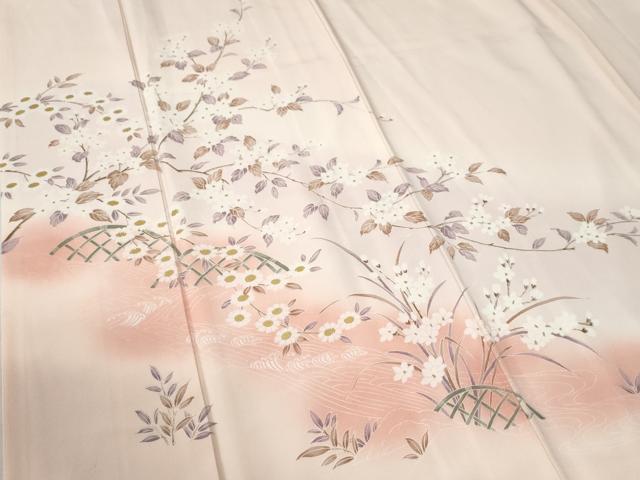 暈し染め 正絹 逸品 平和屋着物○訪問着 枝花文 金彩 公式通販 刺繍