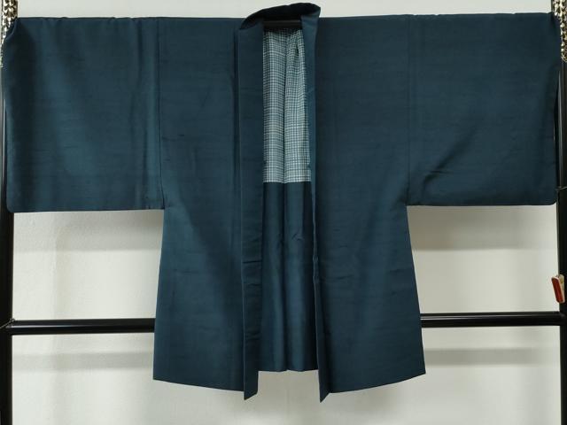 平和屋着物○男性 紬 アンサンブル 路考茶色 キングサイズ 正絹 逸品 