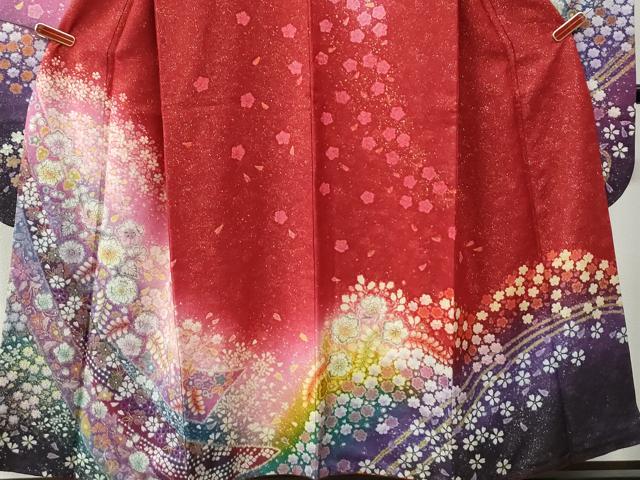 平和屋着物●豪華振袖　辻が花　絞り　暈し染め　金通し地　正絹　逸品　CABC7166yc_2