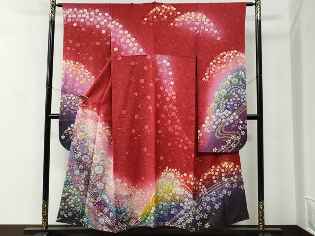 平和屋着物●吉乃一廉　幻の辻が花　振袖　絞り　辻が花　金彩　金通し地　京都きもの友禅扱い　正絹　逸品　DABC2562ud 平和屋着物○吉乃一廉 幻の辻が花 振袖 絞り 辻が花 金彩 金通し地