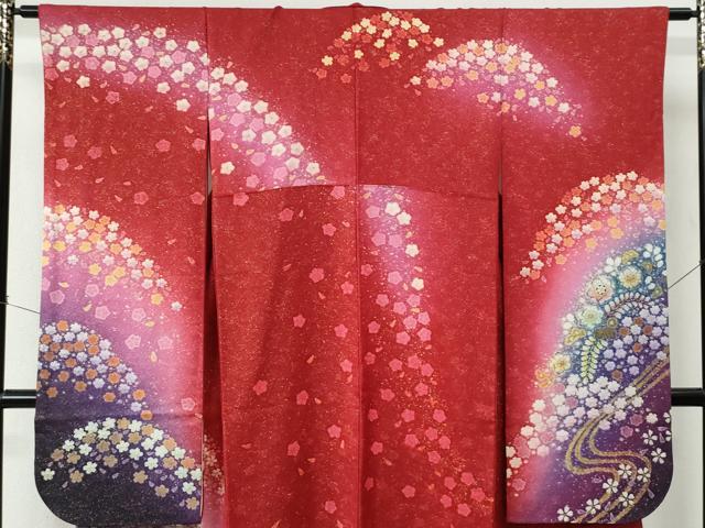 平和屋着物●豪華振袖　辻が花　絞り　暈し染め　金通し地　正絹　逸品　CABC7166yc_1