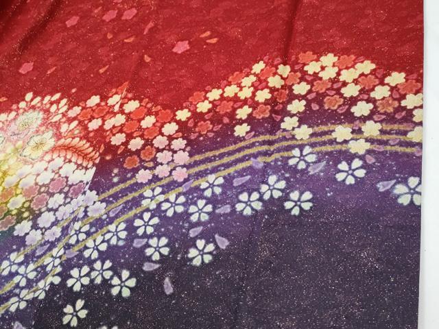 平和屋着物●豪華振袖　辻が花　絞り　暈し染め　金通し地　正絹　逸品　CABC7166yc_6