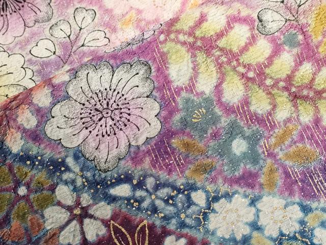 平和屋着物●豪華振袖　辻が花　絞り　暈し染め　金通し地　正絹　逸品　CABC7166yc_8