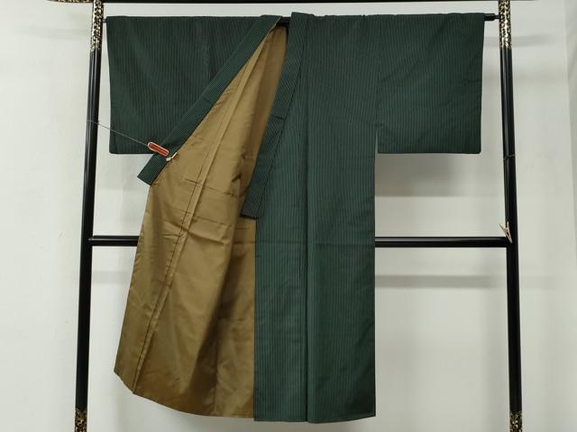 平和屋着物●男性　紬　縞　黒地　ますいわ屋扱い　正絹　逸品　CABC7179yc_2