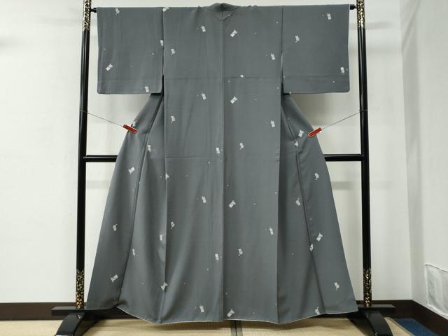 平和屋着物●上質な小紋　短冊舞花文　正絹　逸品　CABC7188yc_1