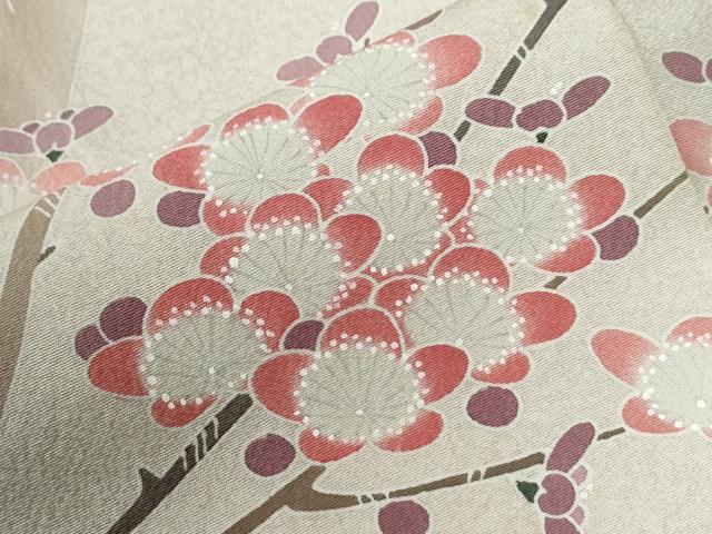 平和屋着物●名門・上野家　上野街子　清染居　訪問着　枝梅文　正絹　逸品　CABC7190yc_6