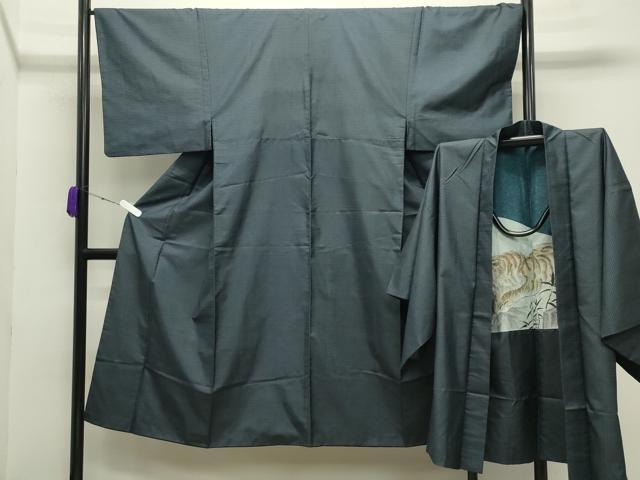 平和屋着物●男性　本場大島紬　アンサンブル　100亀甲　総詰め　正絹　逸品　CABC8016gh