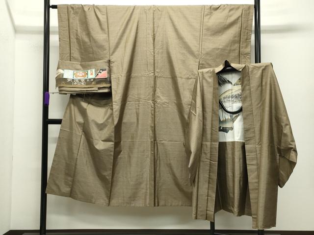 平和屋着物○男性 本場大島紬 アンサンブル 140亀甲 総詰め 工房夢創庵