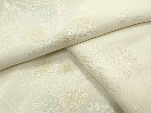 平和屋着物＊夏物 六通柄袋帯 草花文 銀糸 正絹 逸品 DABC8824cm
