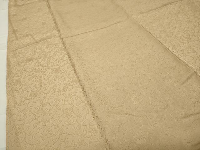 平和屋着物●上質な色無地　更紗花唐草地紋　飴色　正絹　逸品　CABC8203gh_3
