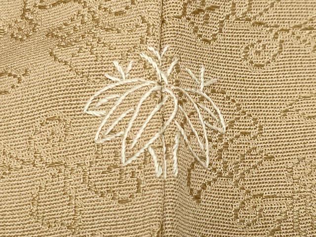 平和屋着物●上質な色無地　更紗花唐草地紋　飴色　正絹　逸品　CABC8203gh_6
