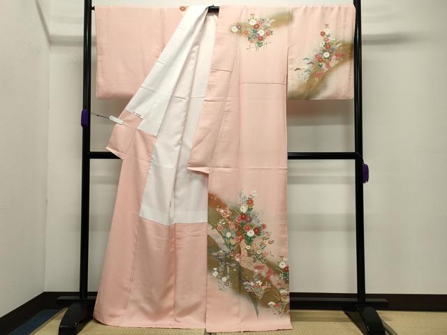平和屋着物●訪問着　雪芝花文　暈し染め　金彩　正絹　逸品　CABC8294gh_1