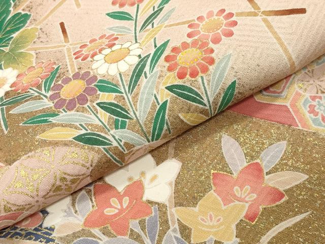 平和屋着物●訪問着　雪芝花文　暈し染め　金彩　正絹　逸品　CABC8294gh 平和屋着物○訪問着 雪芝花文 暈し染め 金彩 正絹 逸品 CABC8294ghの