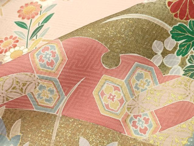 平和屋着物●訪問着　雪芝花文　暈し染め　金彩　正絹　逸品　CABC8294gh_6