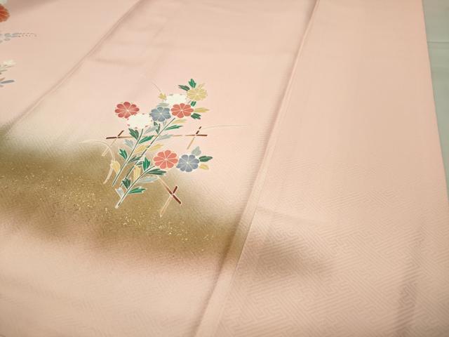 平和屋着物○訪問着 雪芝花文 暈し染め 金彩 正絹 逸品 CABC8294ghの