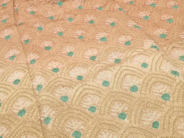 平和屋着物●訪問着　総絞り　孔雀羽文　暈し染め　正絹　逸品　CABC8354gh_2