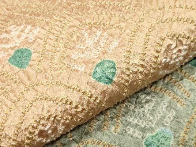 平和屋着物●訪問着　総絞り　孔雀羽文　暈し染め　正絹　逸品　CABC8354gh_5