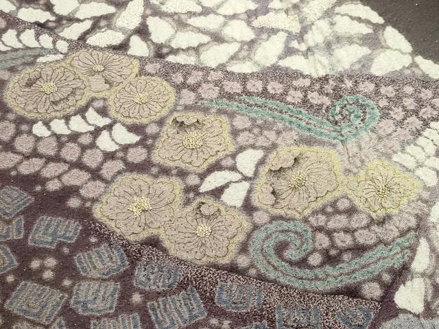 平和屋着物●十日町　名門　滝泰謹製　中国三大刺繍　相良刺繍　訪問着　辻が花　絞り　暈し染め　金通し地　正絹　逸品　CABC8390gh_2