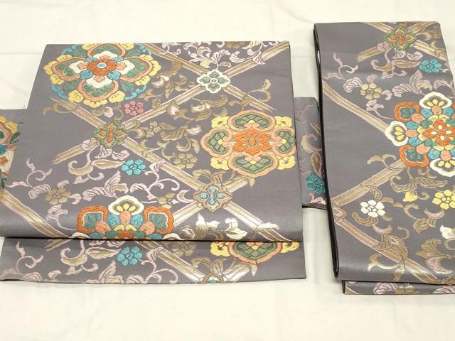 平和屋着物●つけ帯　唐織　唐草文　金糸　正絹　逸品　CABC8405dy
