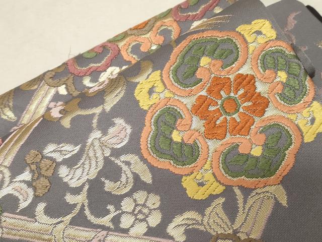 平和屋着物●つけ帯　唐織　唐草文　金糸　正絹　逸品　CABC8405dy_2