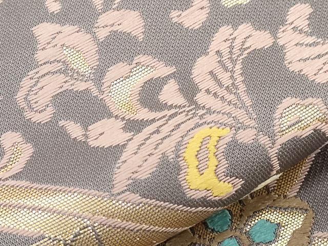 平和屋着物●つけ帯　唐織　唐草文　金糸　正絹　逸品　CABC8405dy_4