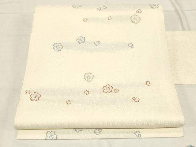 平和屋着物●九寸名古屋帯　舞花文　金糸　正絹　逸品　CABC8422dy