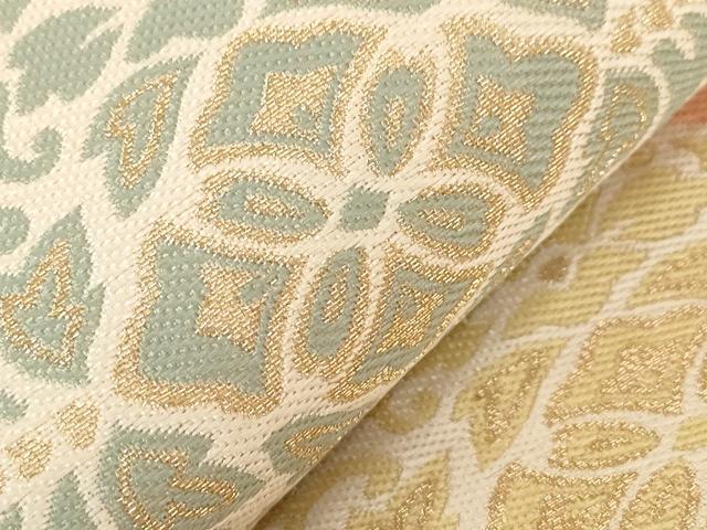 平和屋着物●西陣最高峰・北尾織物匠　九寸開き名古屋帯　しづはた　菱花文　金糸　正絹　逸品　CABC8447dy