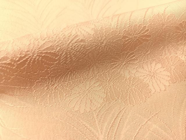 平和屋着物●上質な色無地　菊花地紋　雄黄色　正絹　逸品　CABC9635vp 平和屋着物○上質な色無地 菊花地紋 雄黄色 正絹 逸品 CABC9635vpの