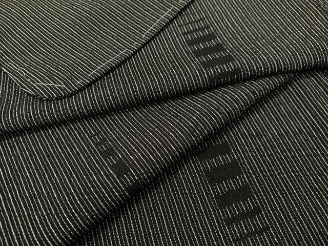 平和屋着物●本塩沢　吉祥文　黒地　正絹　逸品　未使用　CABC9650vp