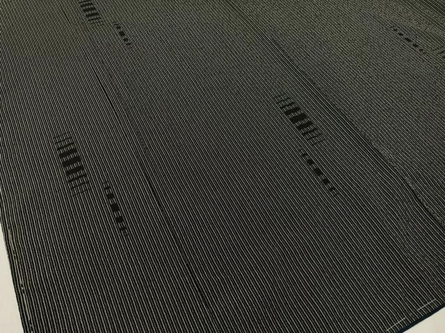 平和屋着物●本塩沢　吉祥文　黒地　正絹　逸品　未使用　CABC9650vp_3