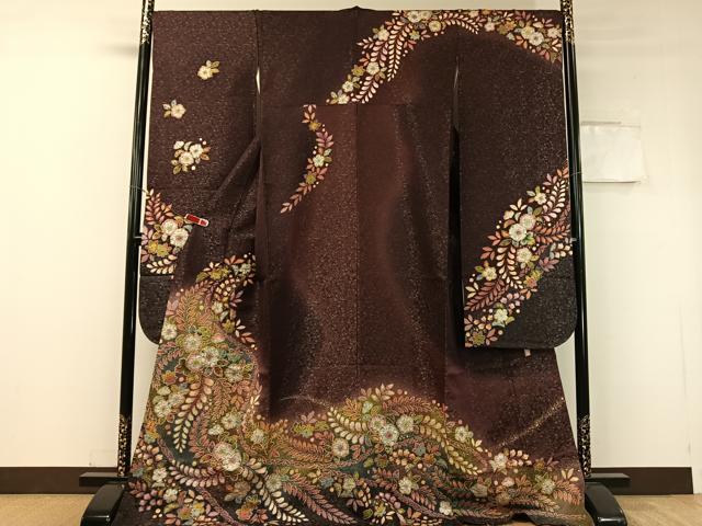 レディース 410z23〇ラメ振袖 桐屋 翠山工房 徳永憲峯 地紋 辻が花絞り