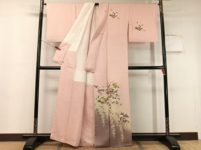 平和屋着物●訪問着　刺繍　花篭文　暈し染め　金彩　さが美扱い　正絹　逸品　CABC9687vp_1