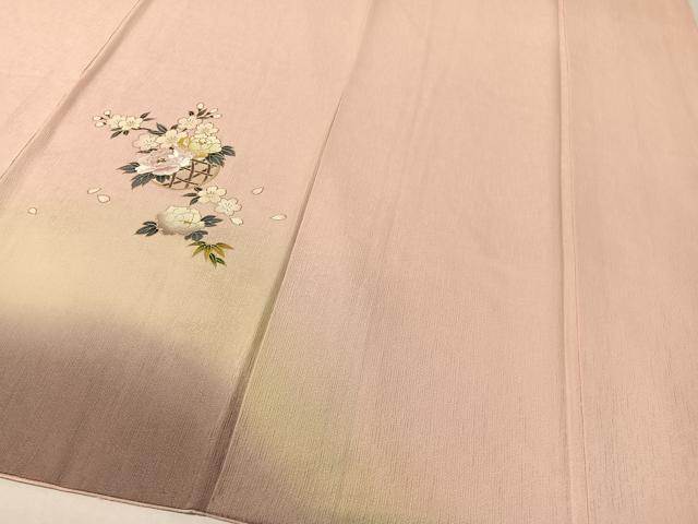 平和屋着物●訪問着　刺繍　花篭文　暈し染め　金彩　さが美扱い　正絹　逸品　CABC9687vp_3