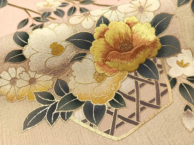 平和屋着物●訪問着　刺繍　花篭文　暈し染め　金彩　さが美扱い　正絹　逸品　CABC9687vp_6