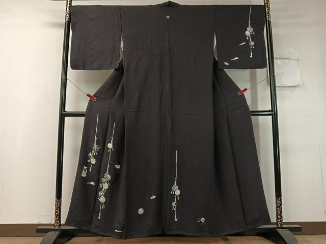 平和屋着物●訪問着　総刺繍　花鈴吉祥文　金銀糸　正絹　逸品　CABC9746vp 平和屋着物○訪問着 総刺繍 花鈴吉祥文 金銀糸 正絹 逸品