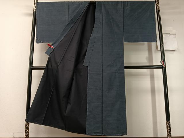 平和屋着物●男性　本場大島紬　アンサンブル　長襦袢セット　80亀甲　総詰め　正絹　逸品　未使用　CABC9773vp_1