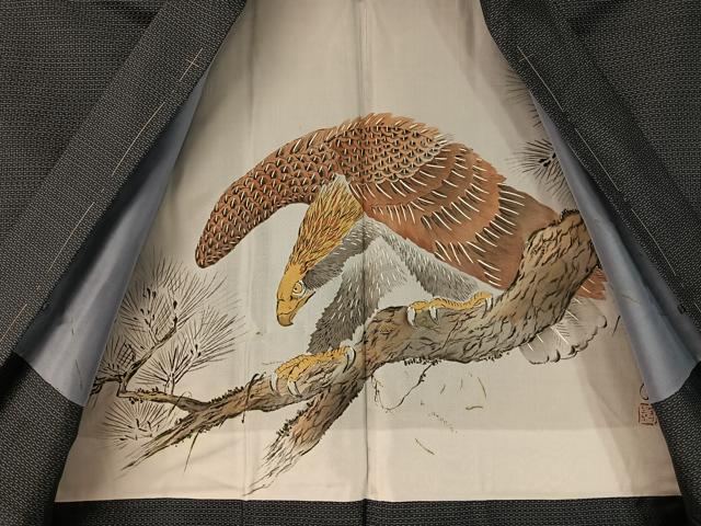 平和屋着物●男性　本場大島紬　アンサンブル　長襦袢セット　80亀甲　総詰め　正絹　逸品　未使用　CABC9773vp_7
