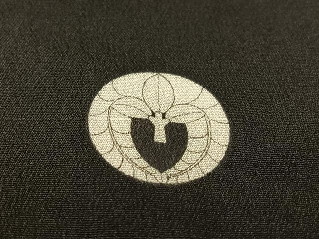 平和屋着物●アンティーク　大正ロマン　黒留袖　刺繍　立波飛鶴吉祥花文　暈し染め　金彩　正絹　逸品　CABC9807vp_8
